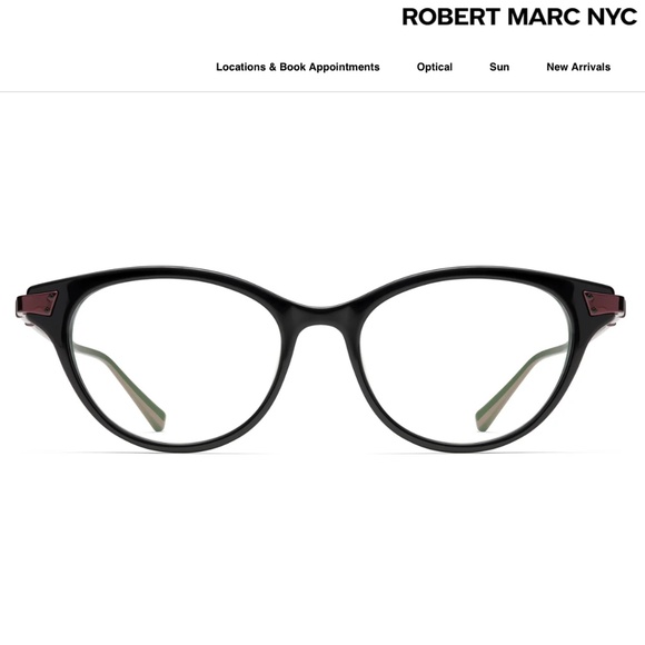 Robert Marc 2012 Acetate/Titanium Cat-Eye Glasses, Onyx 433, 49MM, NWT, $595 - Picture 2 of 7